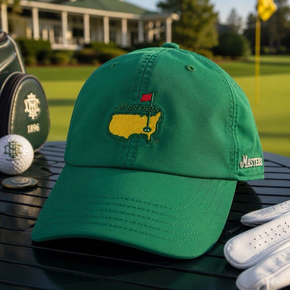Masters Augusta National American Needle Green Performance Golf Hat Adjustable